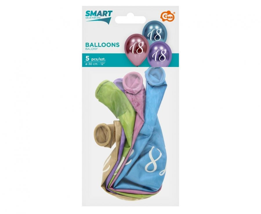 Balony 18 platynowe 12"/5szt GZ-18P5 Godan